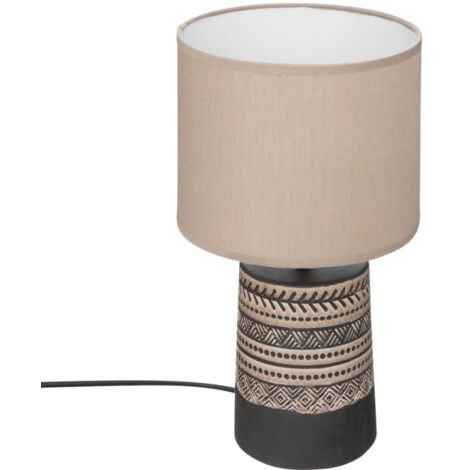 Lampe à Poser en Terre Cuite "Lee" 34cm Marron