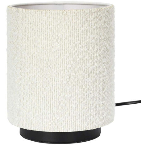 Lampe à Poser en Tissu "Bouclette" 20cm Naturel