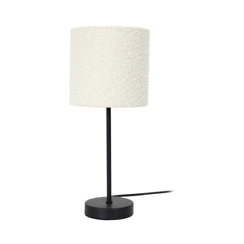 Paris Prix - Lampe à Poser en Tissu 'Bouclette' 38cm Naturel