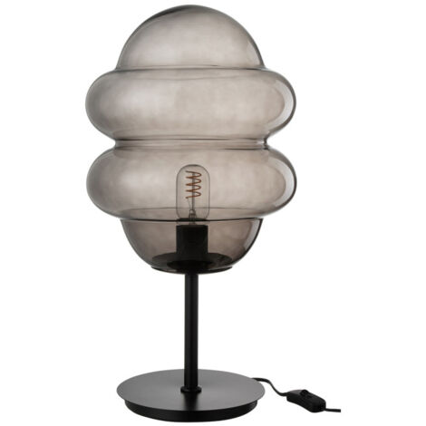 Lampe à Poser en Verre "Cuillere Miel" 52cm Gris