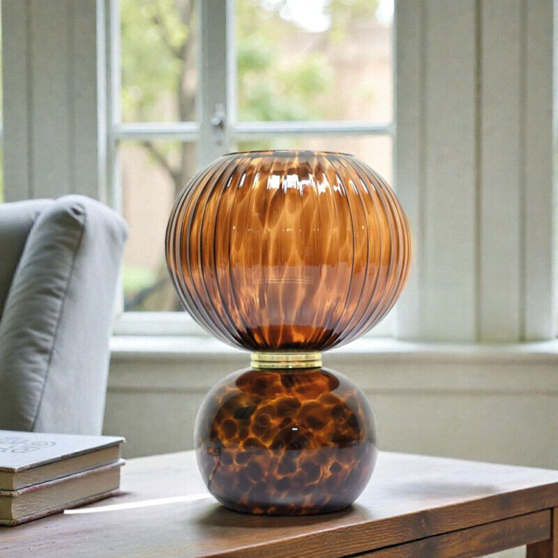 Lampe à poser en verre façon léopard Adonis Lampe à poser en verre façon léopard Adonis