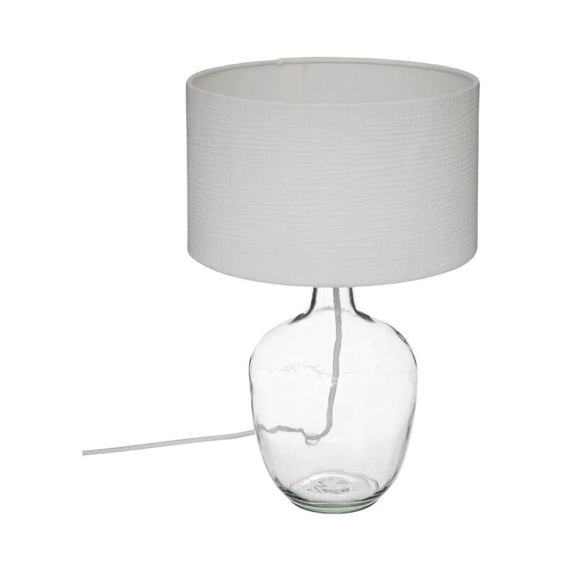Atmosphera - Lampe à Poser en Verre 'Winter' 43cm Blanc