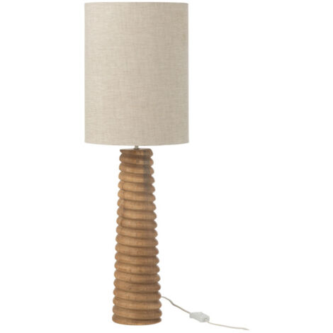 Lampe à Poser Filetage en Bois "Ailanthus" 85cm Naturel