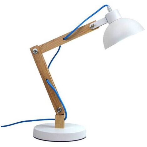 Lampe à poser flexo "DAKOTA" - E27 - Blanc