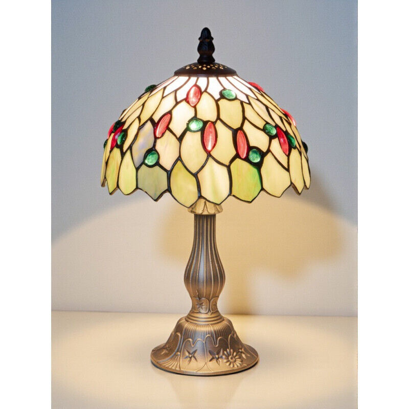 Lampe à poser Floraison en verre émeraude 33x20cm Lampe à poser Floraison en verre émeraude 33x20cm
