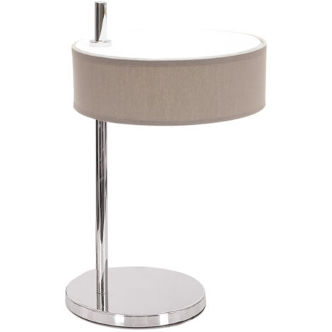 lampe à poser haïti 1xe14 chrome/pierre 37x22x26 cm
