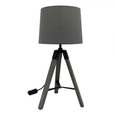 Lampe à poser Julen 1xe27 bois gris/noir 52x24x24 cm