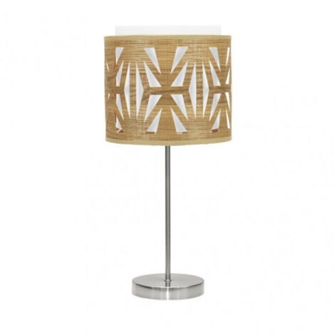 Lampe à Poser Katerina 1xe14 Nickel/Bois clair 42x17x17 Cm
