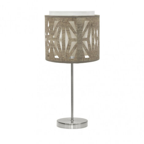 Lampe à Poser Katerina 1xe14 Nickel/bois gris 42x17x17 Cm