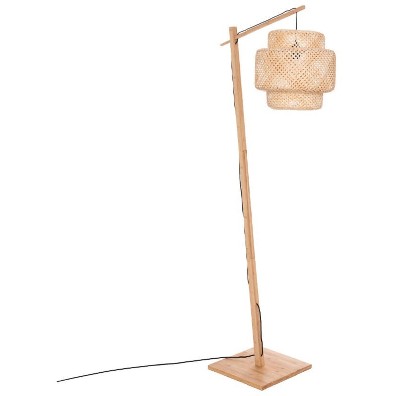 Lampe à poser, lampadaire en bambou coloris beige - diamètre 36 x Hauteur 171,5 cm Pegane