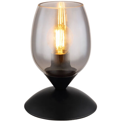 Lampe à poser lampe de chevet lampe de table verre fumé tactile lampe de chambre H 18cm