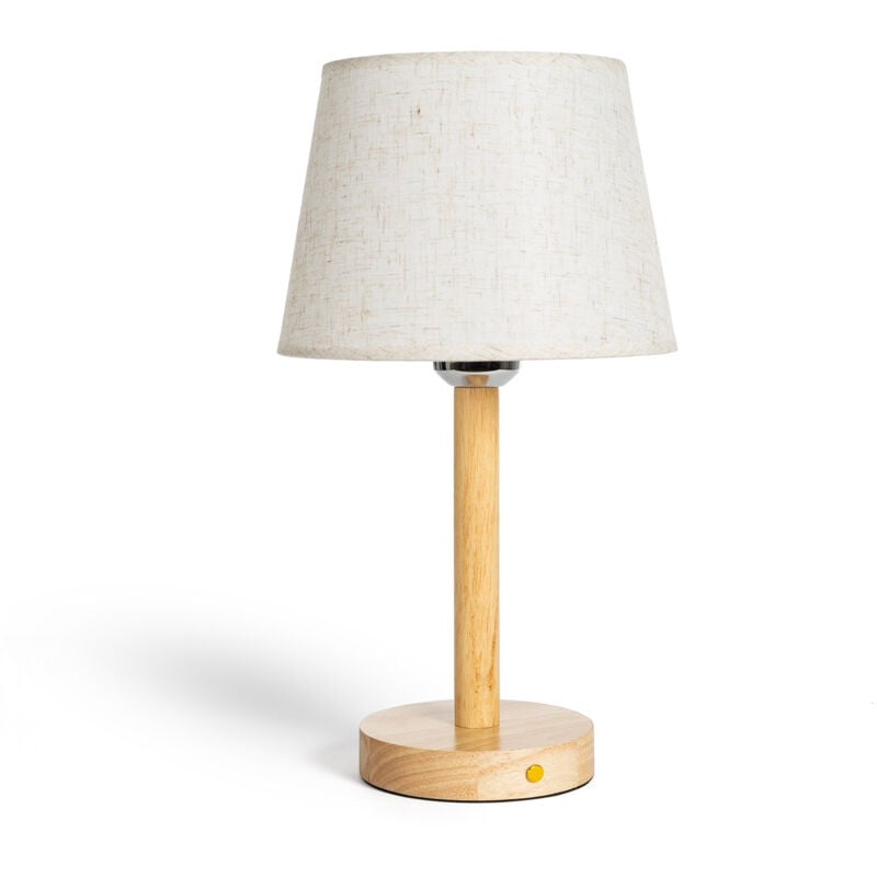 Ledkia - Lampe à Poser led Bois 1W Portable avec Batterie usb Rechargeable Rowy Naturel