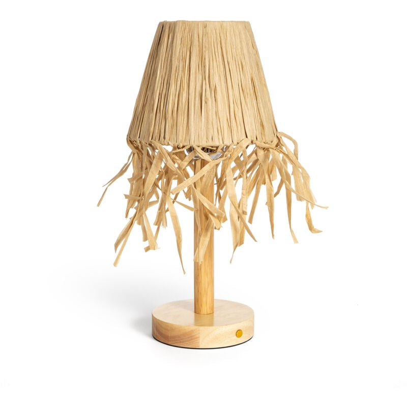 Ledkia - Lampe à Poser led Bois 1W Portable avec Batterie usb Rechargeable Soure Naturel