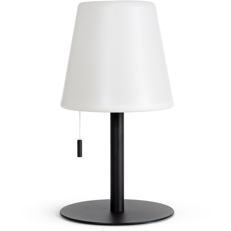 Iluzzia - Lampe à Poser led Portative Aluminium Extérieure 2.6W Epinay avec Batterie Rechargeable Noir
