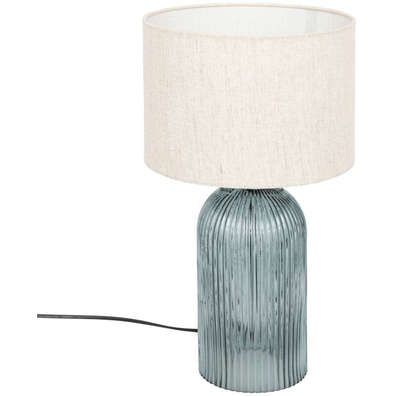 Atmosphera - Lampe à poser Mati verre bleu H42cm créateur d'intérieur