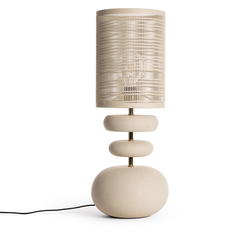 Ledkia - Lampe à Poser Métal Dhruv Beige