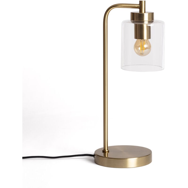 Ledkia - Lampe à Poser Métal et Verre Joile Doré