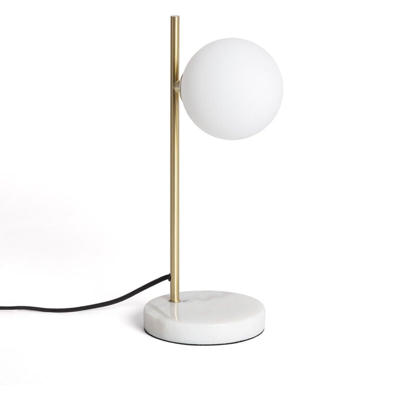 Ledkia - Lampe à Poser Métal et Verre Lune Blanc