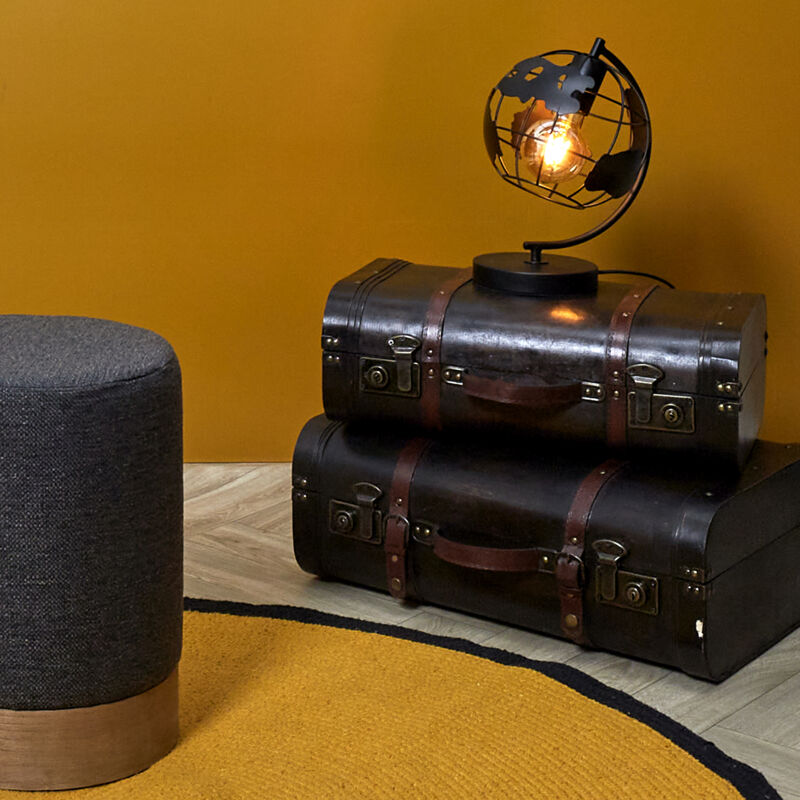 Lampe A Poser Metal Noir Globe Lampe A Poser Metal Noir Globe