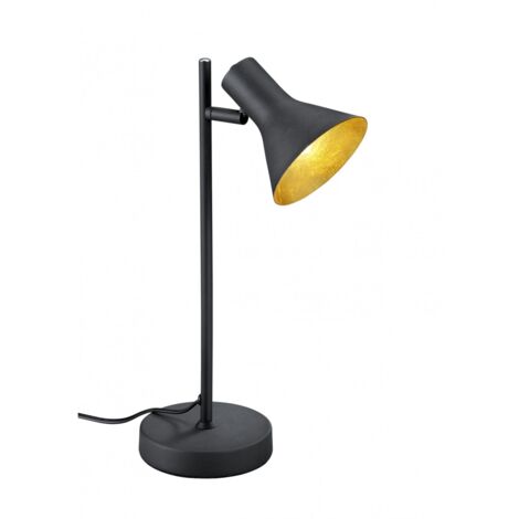 Lampe à poser Minimal Abat-jour Conique 1xE14 Nina Noir et Or Trio Lighting