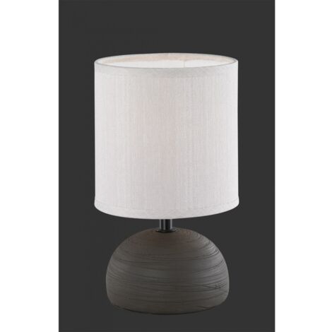 Lampe à Poser Moderne Abat-Jour Céramique Marron Lumières Sable Ø14 cm Trio Lighting