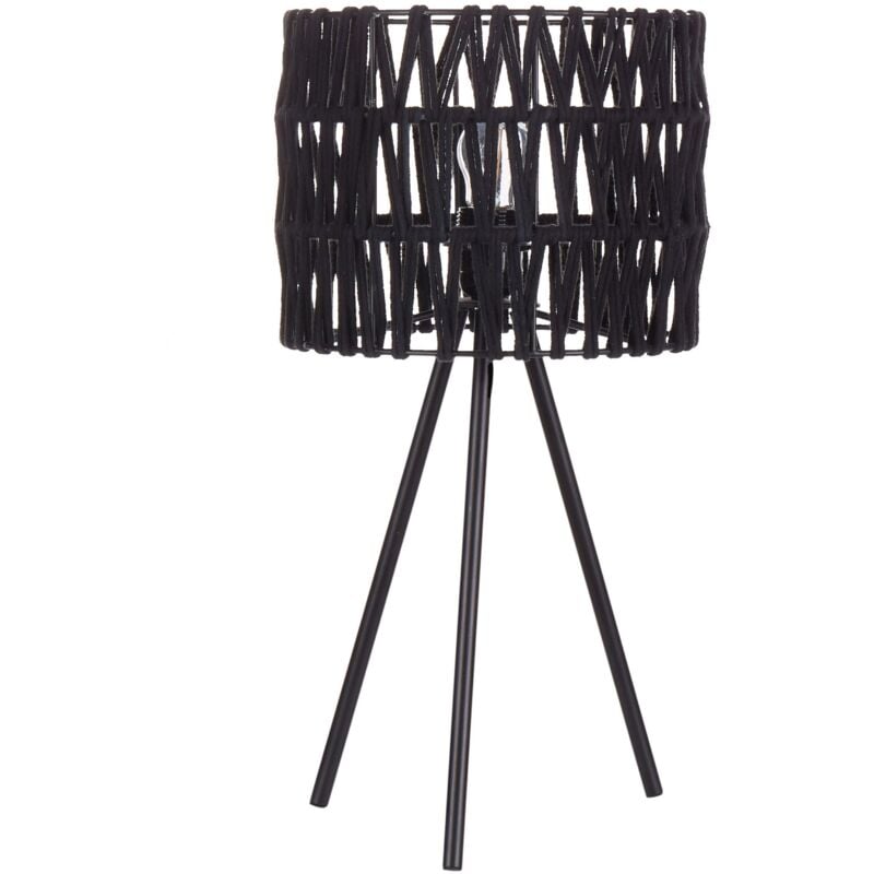 Beliani - Lampe à Poser Moderne Abat-jour en Tissu Base Tripode en Métal Noir Culebra