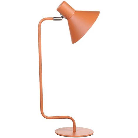Lampe à Poser Moderne en Métal Abat-Jour en Cône Orange Ajustable Bureau Rimava