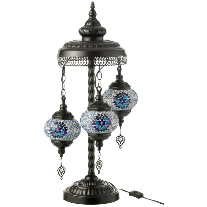 Lampe à Poser Mosaïque 3 Têtes "Neal" 78cm Bleu Lampe à Poser Mosaïque 3 Têtes "Neal" 78cm Bleu