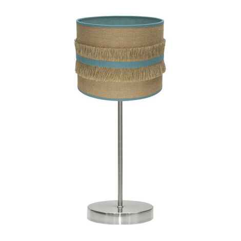 Lampe à poser natalia 1xe14 nickel/sac-turquoise 43x17x17 cm