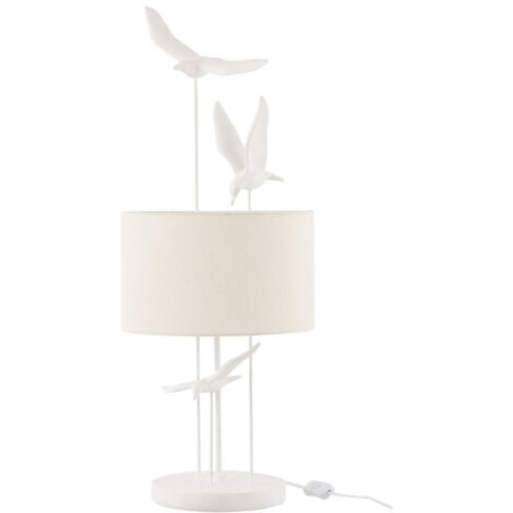 Lampe à Poser "Oiseaux" 79cm Blanc
