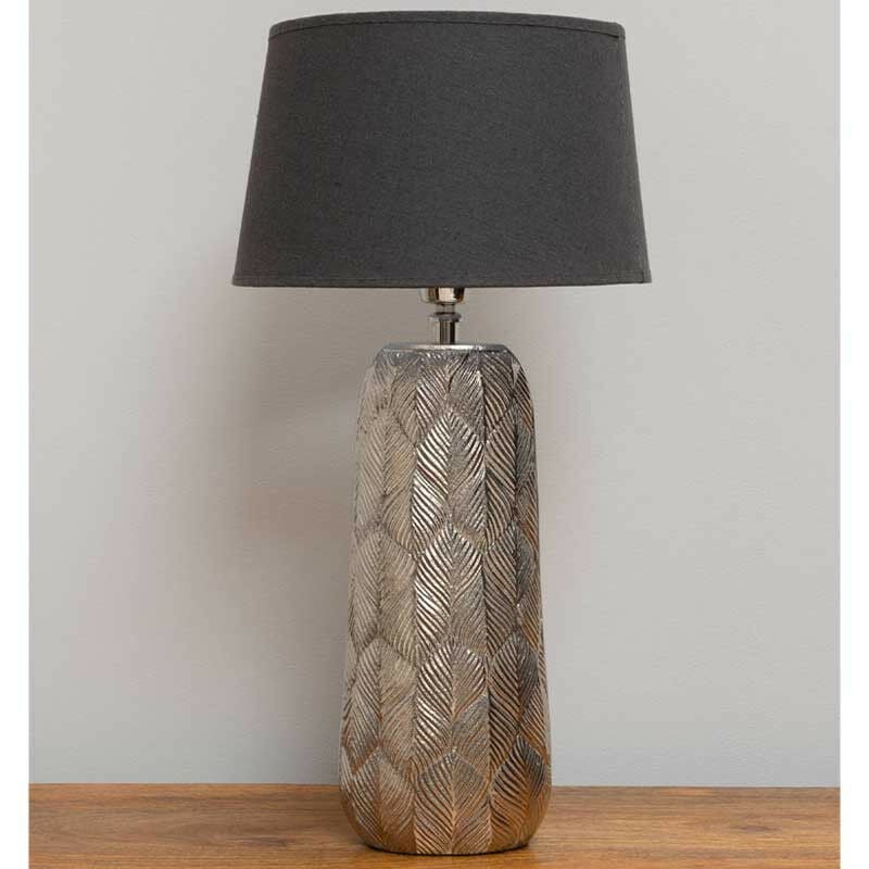 Lampe à poser Palma feuilles argentées