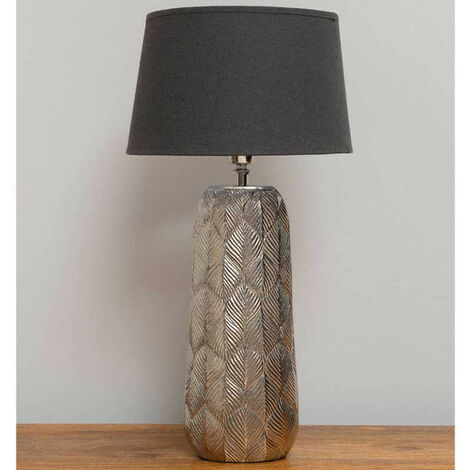 Lampe à poser Palma feuilles argentées