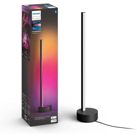 Philips – Lampe à poser intelligente Gradient Signe Noir – 12W, 1040 lm, IP20, 2000-6500K, compatible Alexa et Google Assistant – Bluetooth