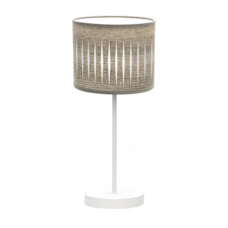 Lampe à poser Piron 1xe14 Blanc/Bois Gris 42x17x17 Cm brand FABRILAMP