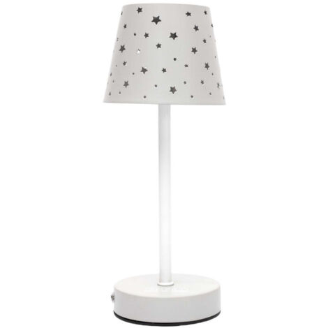 Lampe à Poser Rechargeable "Étoiles" 29cm Gris