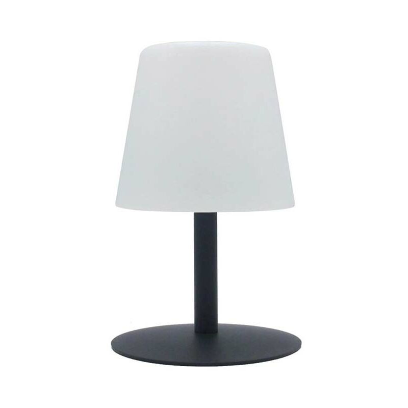 Lampe de table sans fil pied en acier noir led blanc chaud/blanc dimmable standy mini Dark h 25 cm
