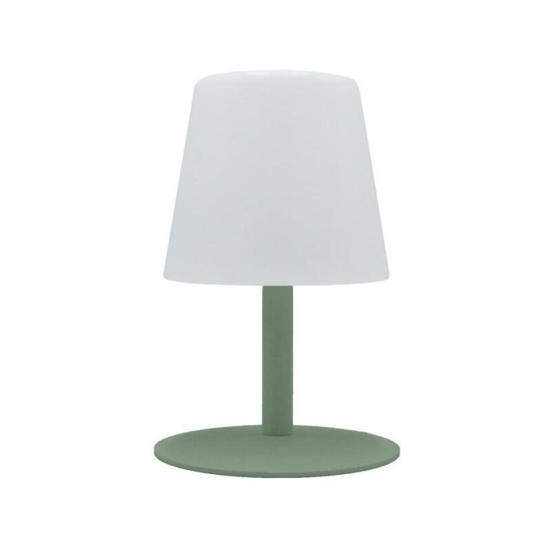 Lampe de table sans fil Lumisky standy mini Olive - H25 cm - Pied en acier vert olive - led blanc chaud et blanc