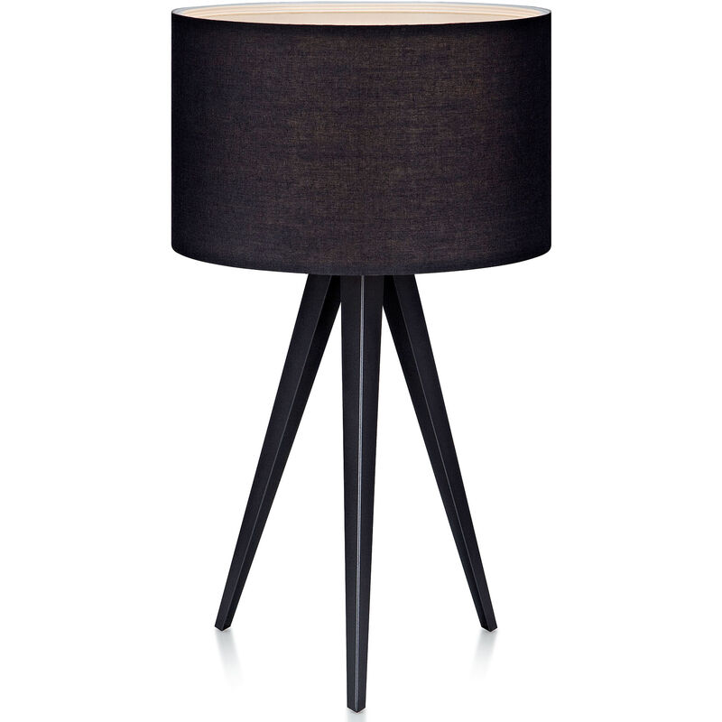 Teamson Home - Lampe à poser trépied salon bureau chambre chevet abat-jour noir Romanza VN-L00009-EU Teamson Home - Lampe à poser trépied salon bureau chambre chevet abat-jour noir Romanza VN-L00009-EU