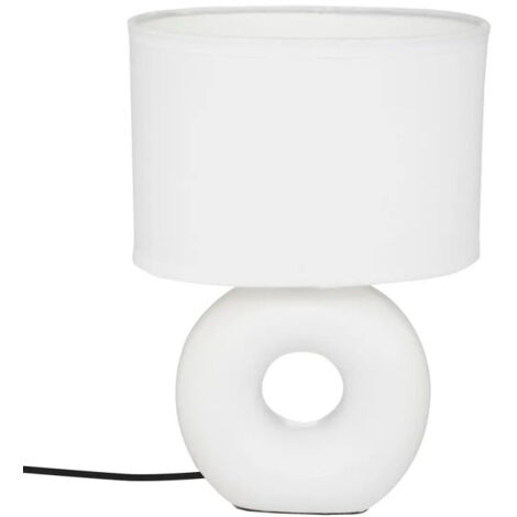Lampe à Poser Ronde "Baru" 25cm Blanc Mat