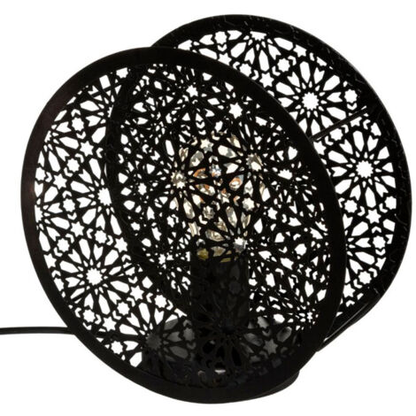 Lampe à Poser Ronde "Lonzo" 22cm Noir