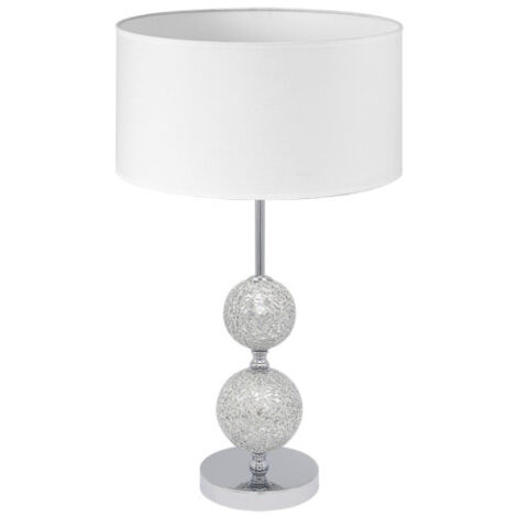 Lampe à poser Salaria 1xe27 chrome abat-jour blanc 35d