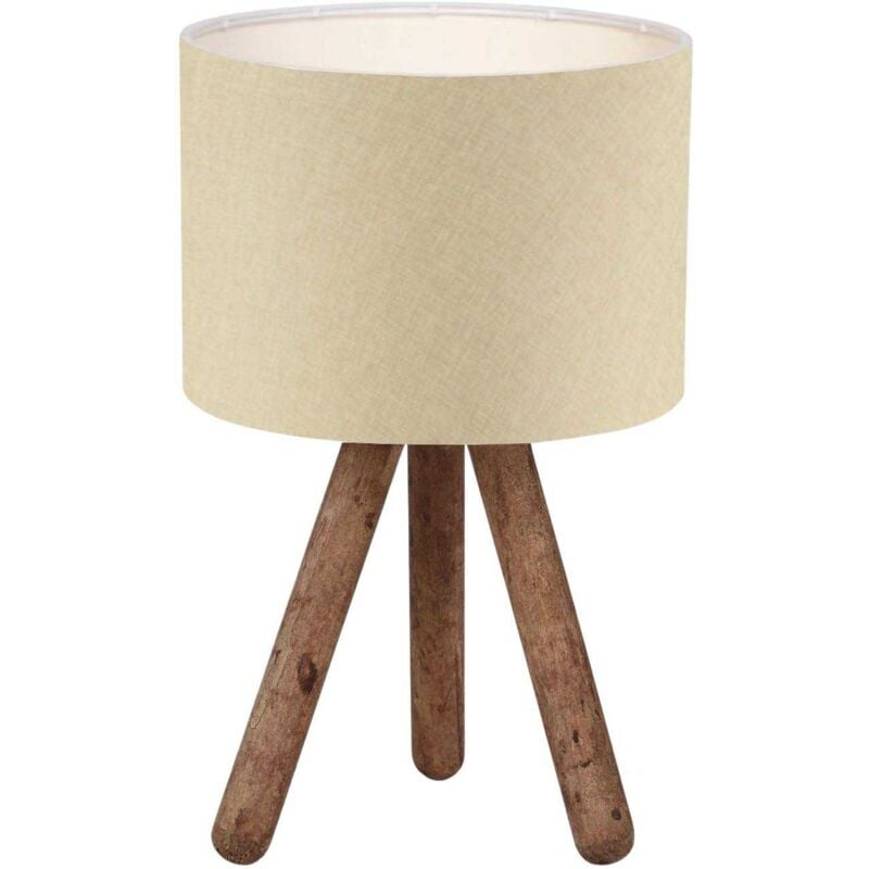 Lampe à poser en bois et tissu Carla