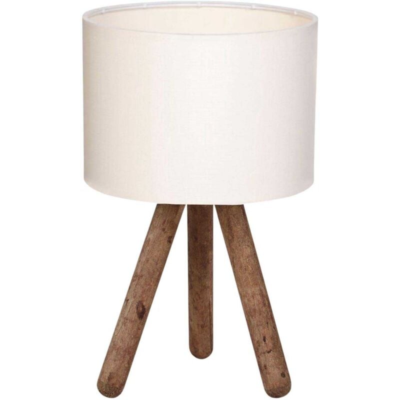 Lampe à poser en bois et tissu Carla
