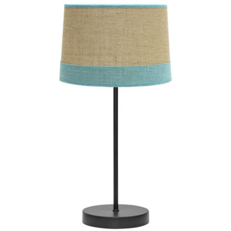 Lampe à poser série Tietar de Saco avec détails turquoise FABRILAMP