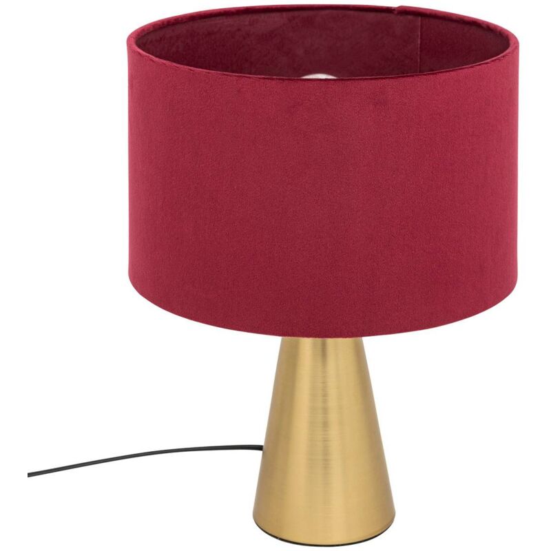 Atmosphera - Lampe à poser Siana velours rouge rubis H35cm créateur d'intérieur