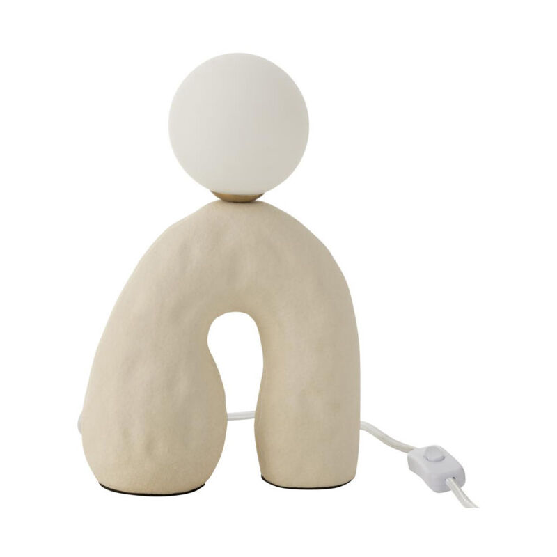 Paris Prix - Lampe à Poser sur Pied Design 'Pierre' 30cm Beige Paris Prix - Lampe à Poser sur Pied Design 'Pierre' 30cm Beige