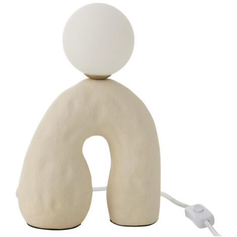 Lampe à Poser sur Pied Design "Pierre" 30cm Beige