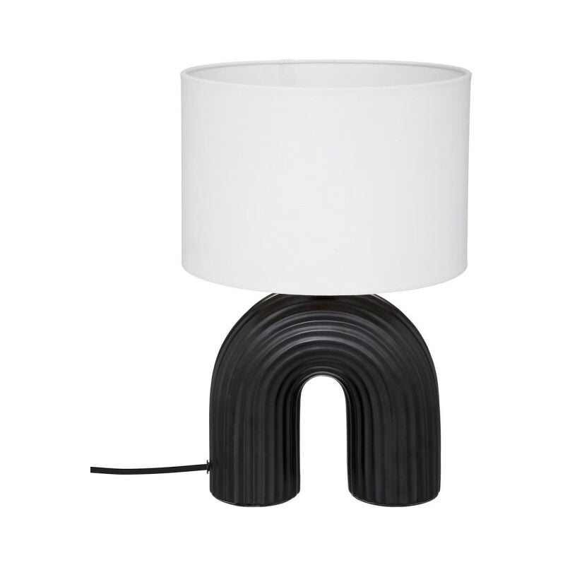 Lampe à Poser sur Pied 'Eidel' 40cm Noir & Blanc