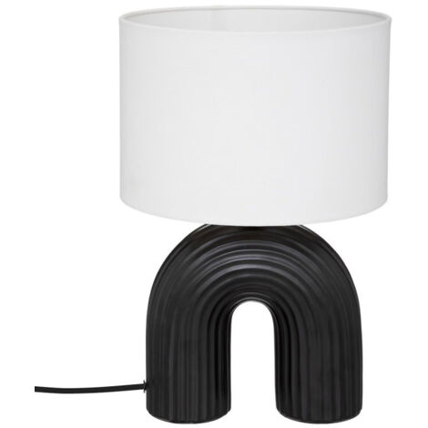 Lampe à Poser sur Pied "Eidel" 40cm Noir & Blanc