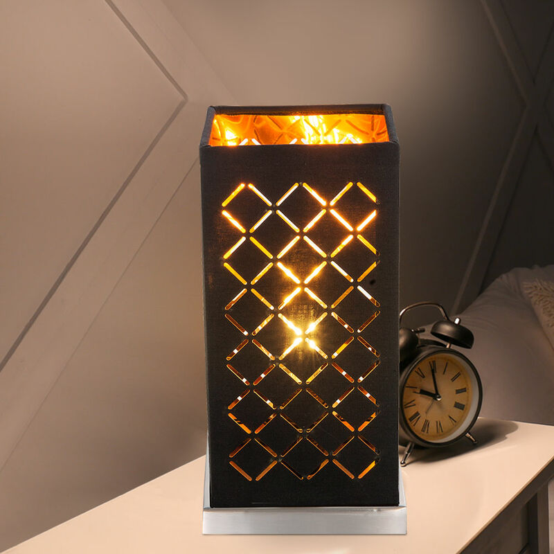 Etc-shop - Lampe à poser textile spot salon déco poinçons lampe noir or